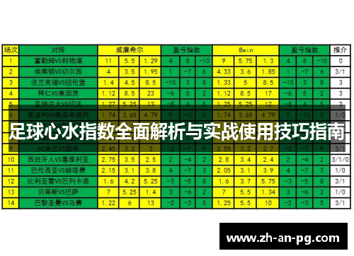 足球心水指数全面解析与实战使用技巧指南